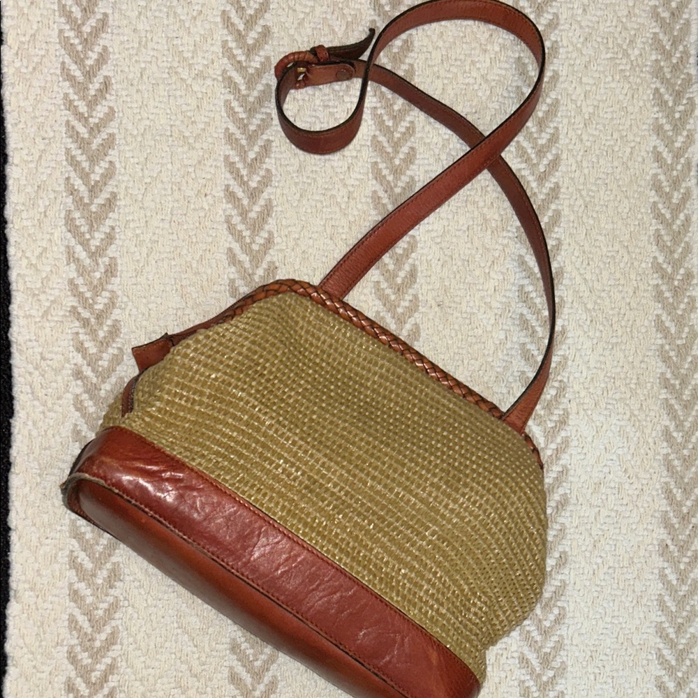 Etienne Aigner Tan and Brown Crossbody Bag